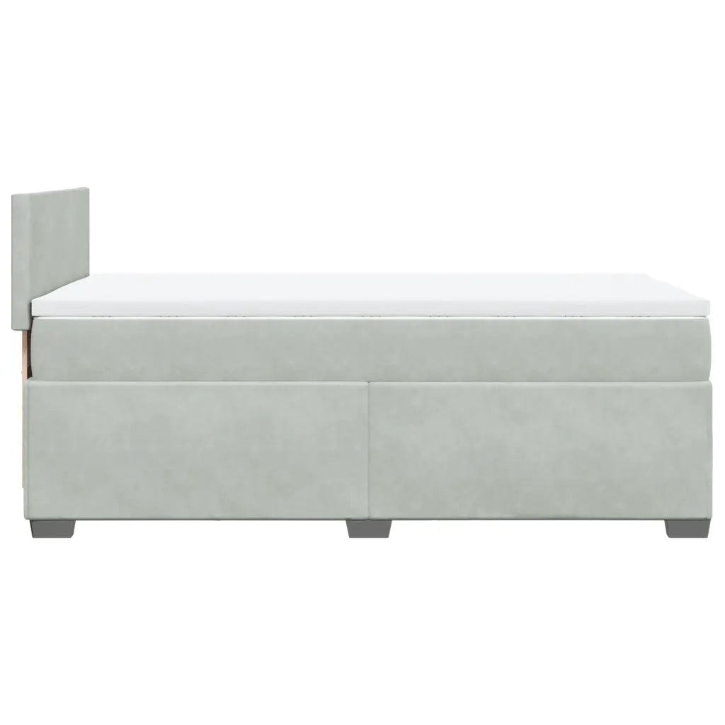 Giroletto a Molle con Materasso-Struttura Letto Grigio Chiaro 80x200 cm Velluto 678754