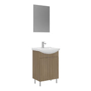 Set mobile lavabo con specchio (2 pezzi) "Purus 55" - 55 x 2 x 83 cm - Rovere