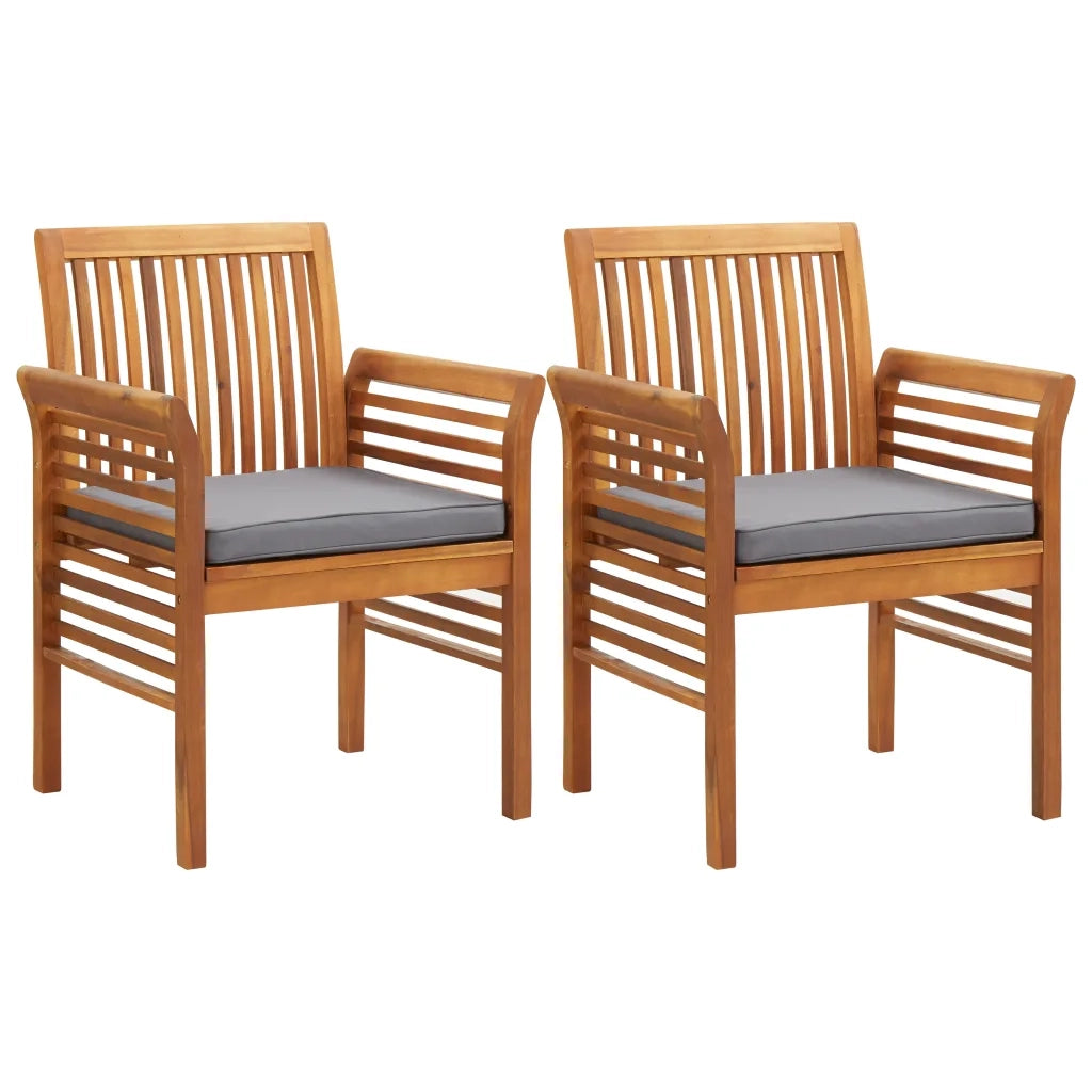 Set da Pranzo per Esterni con Cuscini in Legno Massello Acacia 3120460