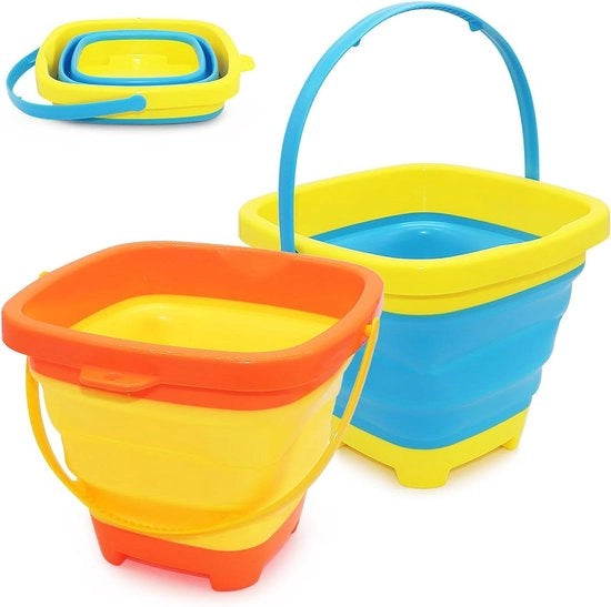 Emettitore di rifiuti pieghevole da 2 pezzi con maniglione per bambini - estate spiaggia campeggio