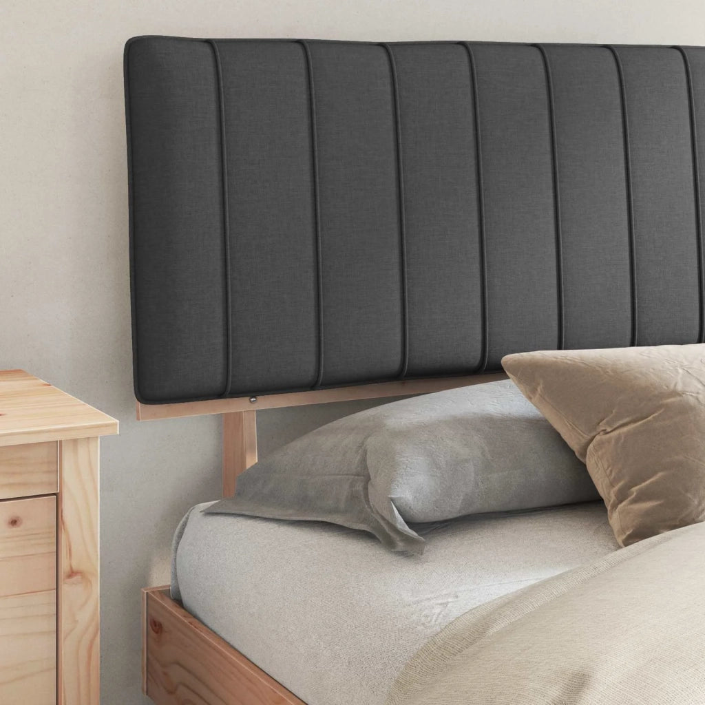 Letto con Testiera Rivestita Grigio scuro 180 x 200 cm