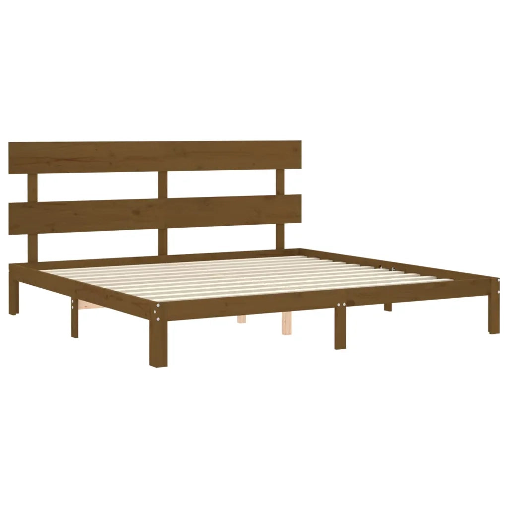 Giroletto con Testiera ambra 200x200 cm in Legno Massello 3193554