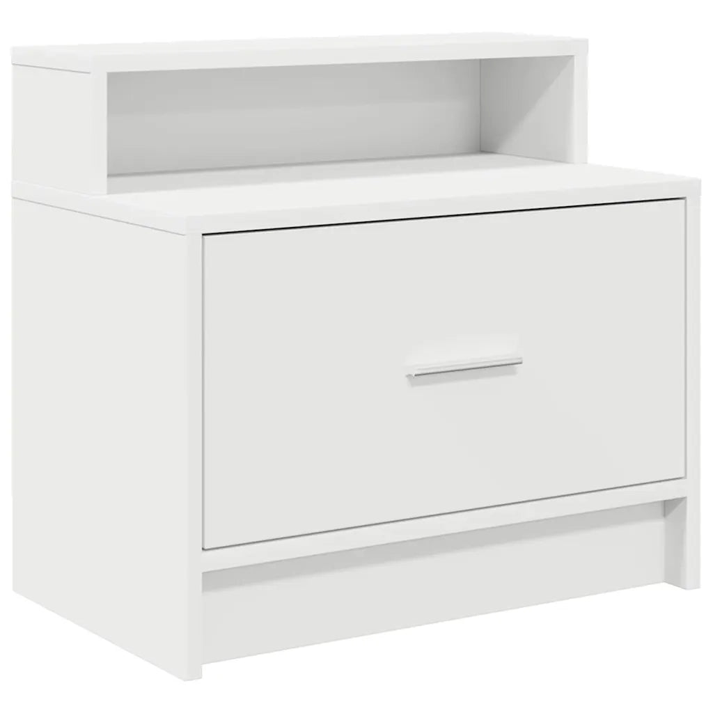Set di 2 Comodini | Armadio da Notte | Mobiletto da notte con Cassetto Bianco 51x31x47 cm