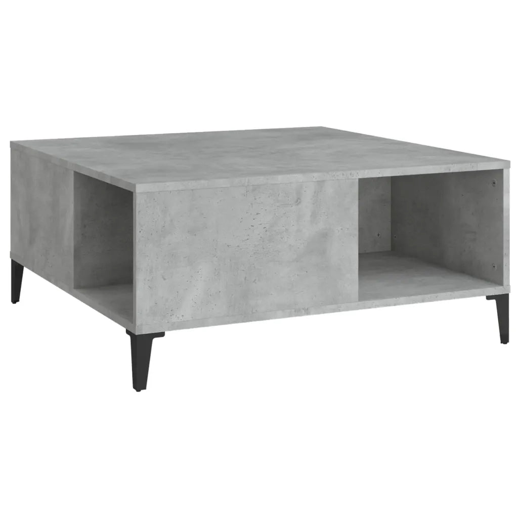 Tavolino Salotto Grigio Cemento 80x80x36,5 cm Legno Multistratocod mxl 79409