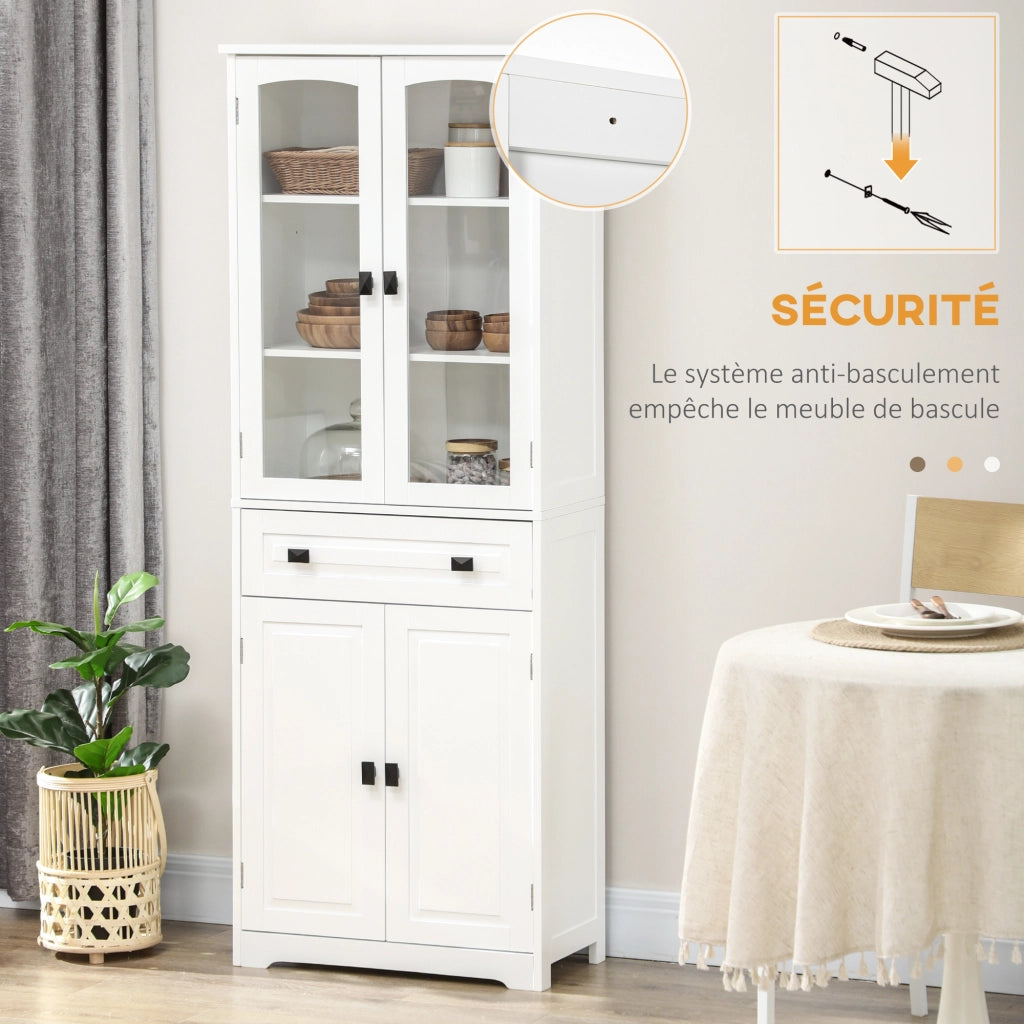 Buffet Armadio Cucina ¨C zephmum ¨C Bianco Legno 4 Porte 1 Cassetto 160 cm