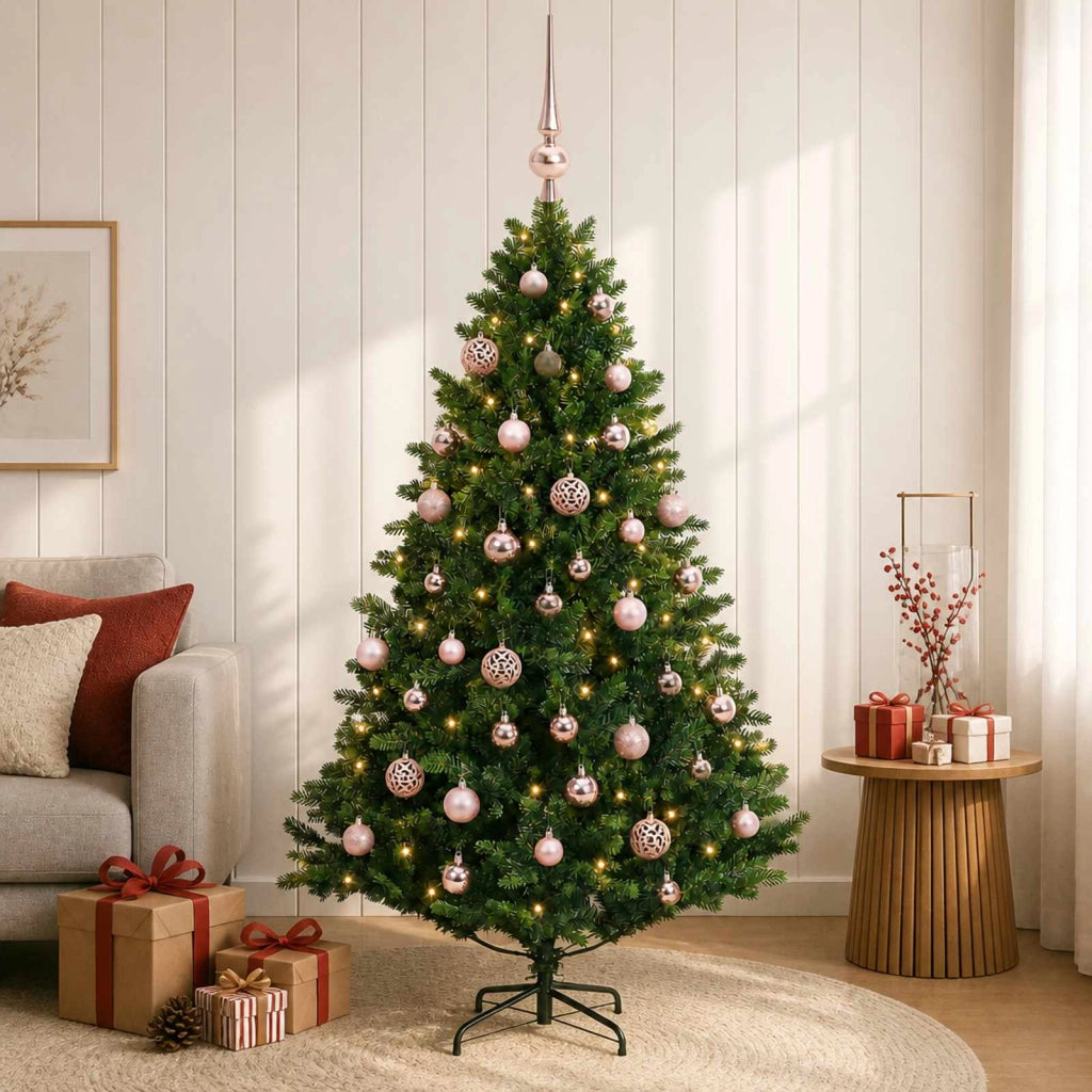 Albero di Natale artificiale con palline 120 cm 150 LED 3465777