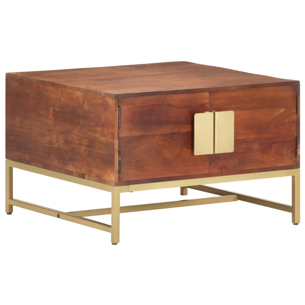 Tavolino da CaffÃ¨ Marrone Miele 67x67x45 cm in Massello Acacia cod mxl 18346