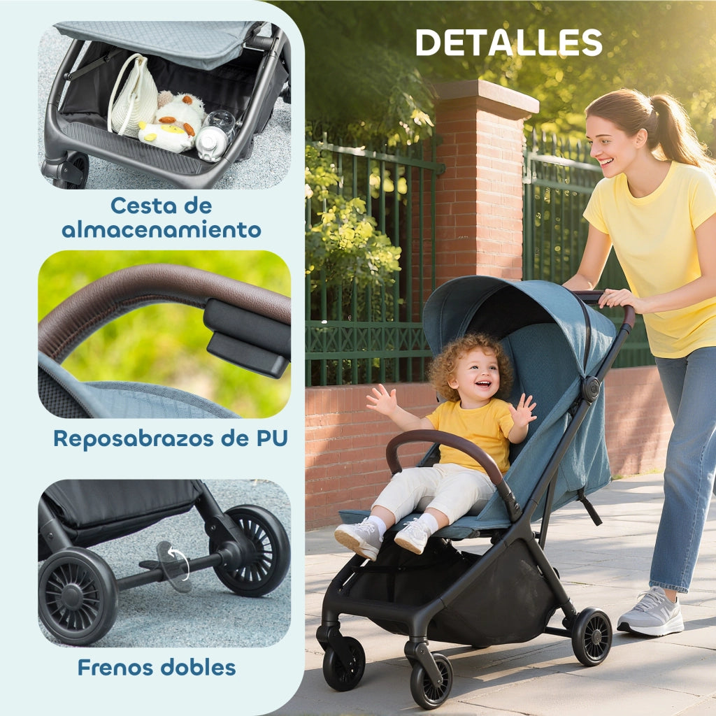 Carrozzina Pieghevole ¨C zephmum ¨C Blu, 15 kg
