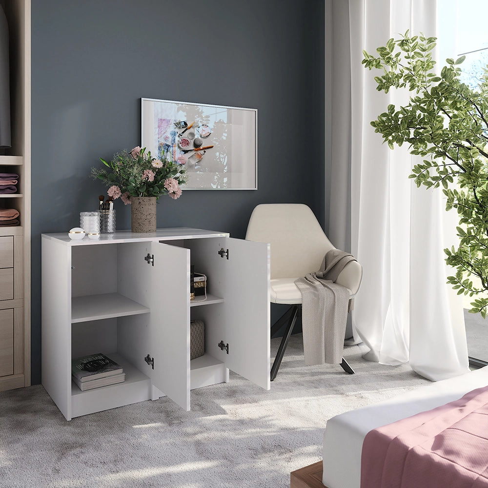 Vicco Credenza Bianco/bianco lucido 80.2 x 76 cm 2 parti