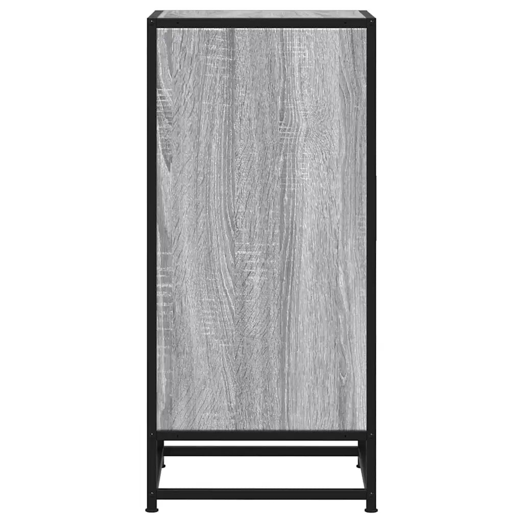 Credenza Grigio Sonoma 35,5x35x76 cm in Truciolato e Metallo 848942