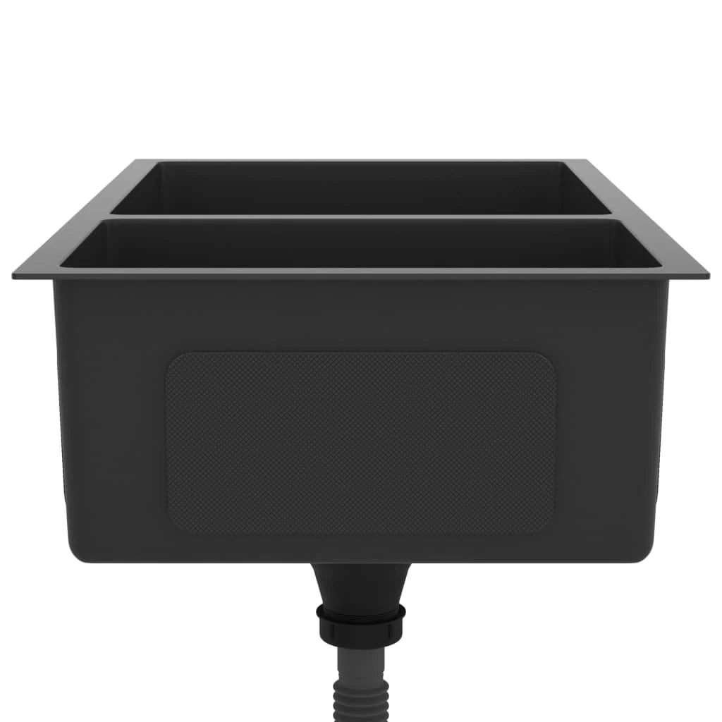 Lavello da cucina 62 x 36 x 51 cm acciaio inox nero 02_0002478