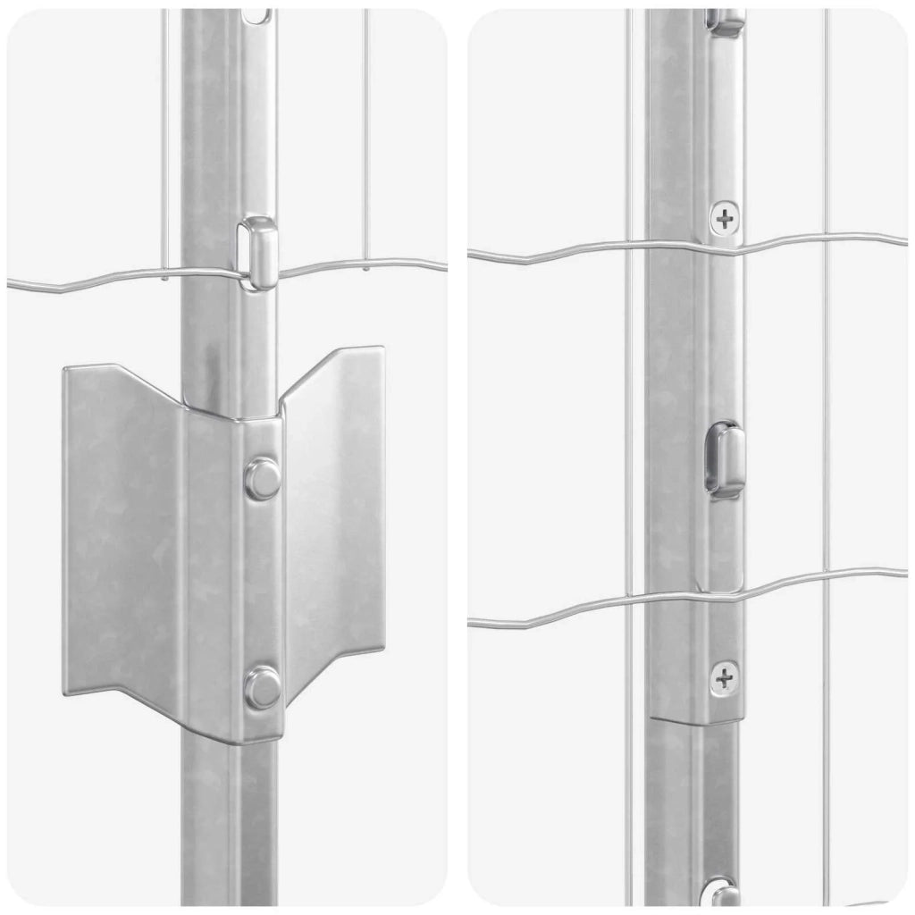 Recinzione Euro con palo 25 x 1,2 m Acciaio zincato Argento 3336200
