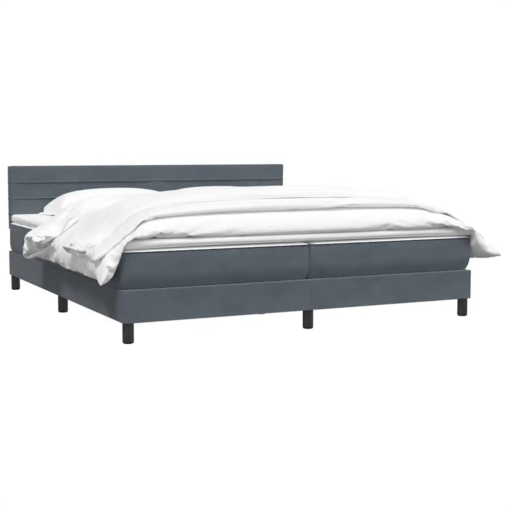 vidaXL Giroletto a Molle con Materasso Grigio Scuro 180x210 cm Velluto