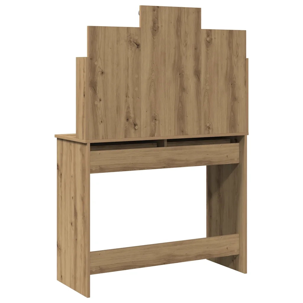 vidaXL Toeletta con Luci LED Rovere Artigianale 96x40x142 cm