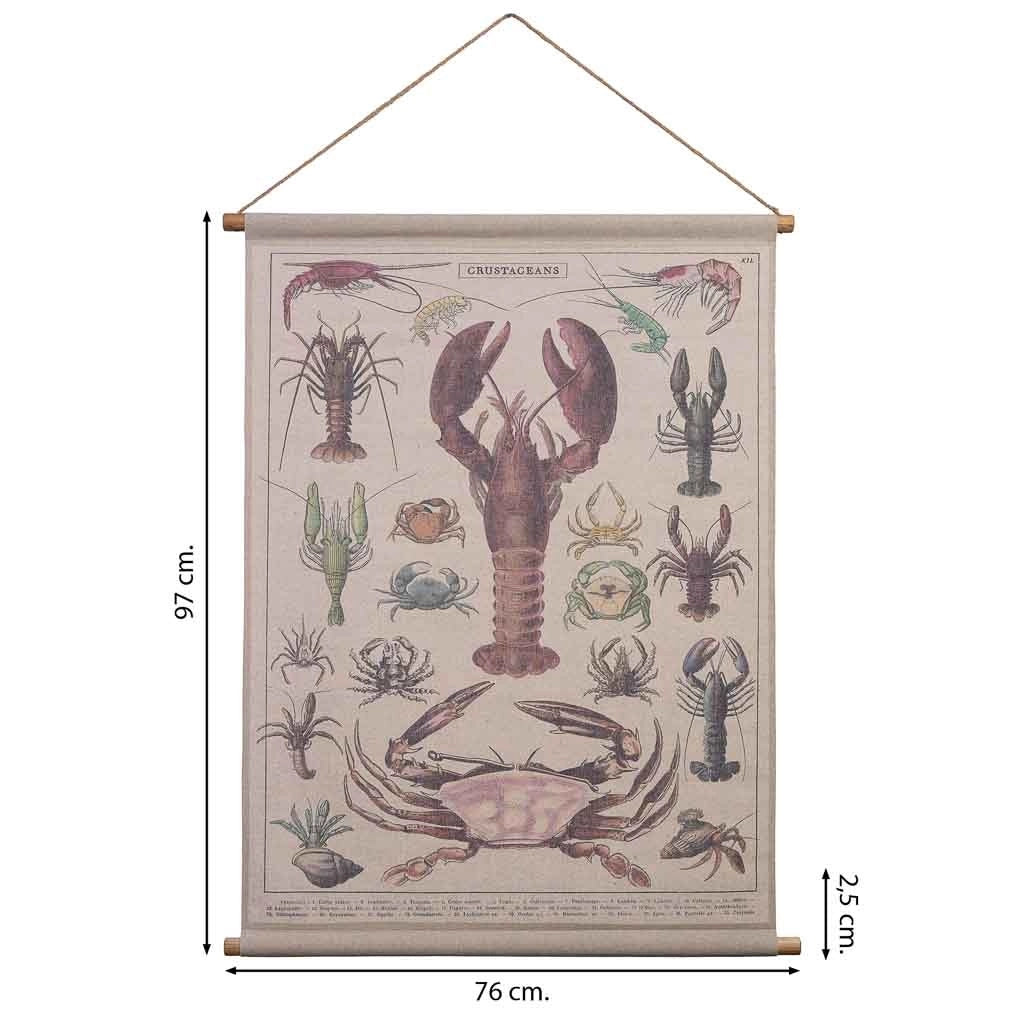 Tela pergamena in tessuto stampato 76x97x2,5h cm