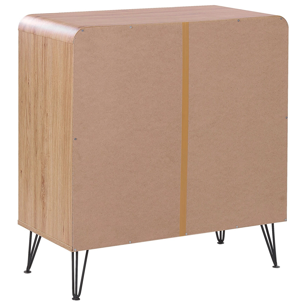 Credenza in legno chiaro 80 x 40 x 87 cm Armadio retrò a 2 ante con 3 cassetti