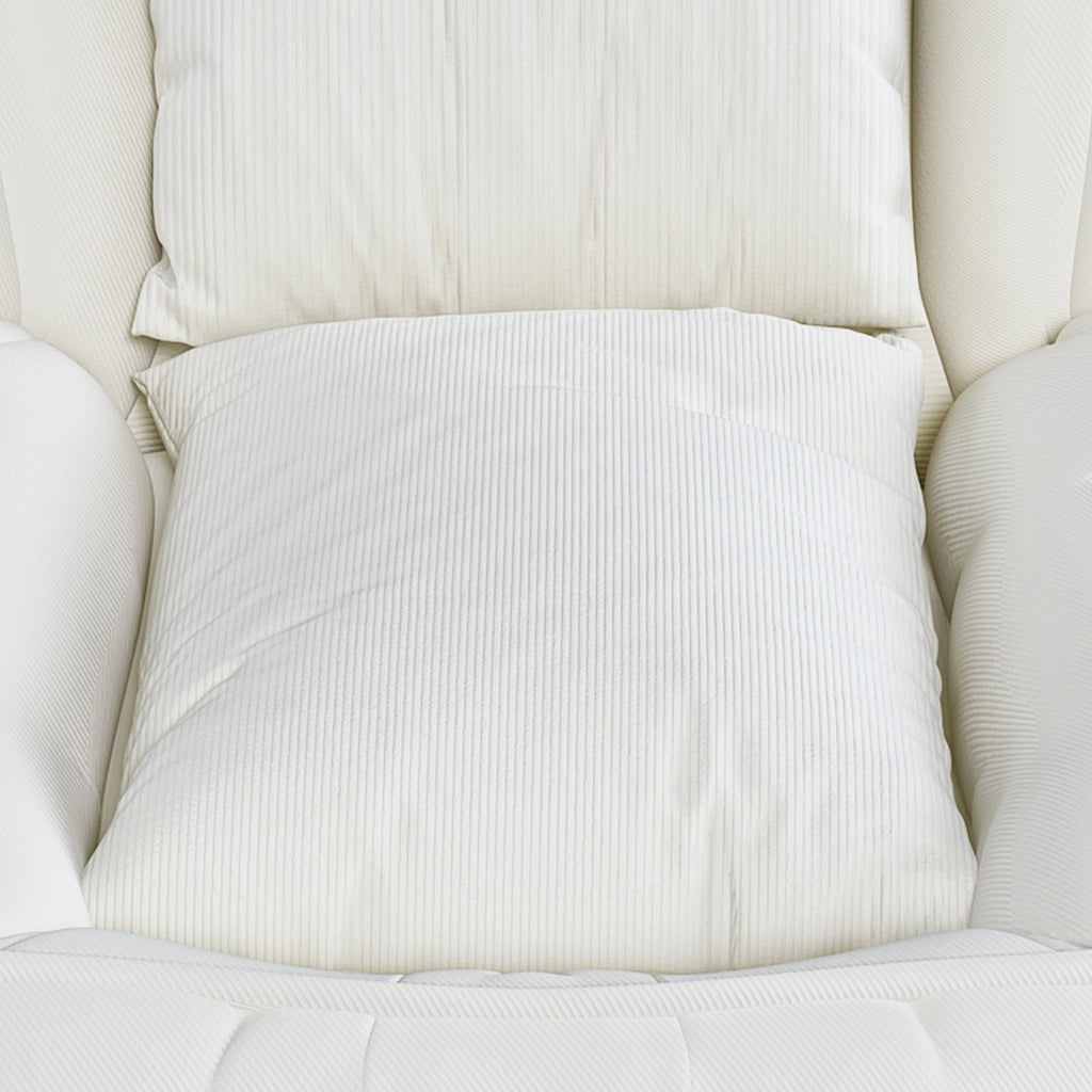 Divano letto pieghevole regolabile a 5 posizioni 80x22x87 cm in tessuto bianco sporco