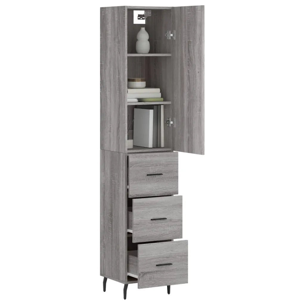 Credenza Grigio Sonoma 34,5x34x180 cm in Legno Multistrato 3198871