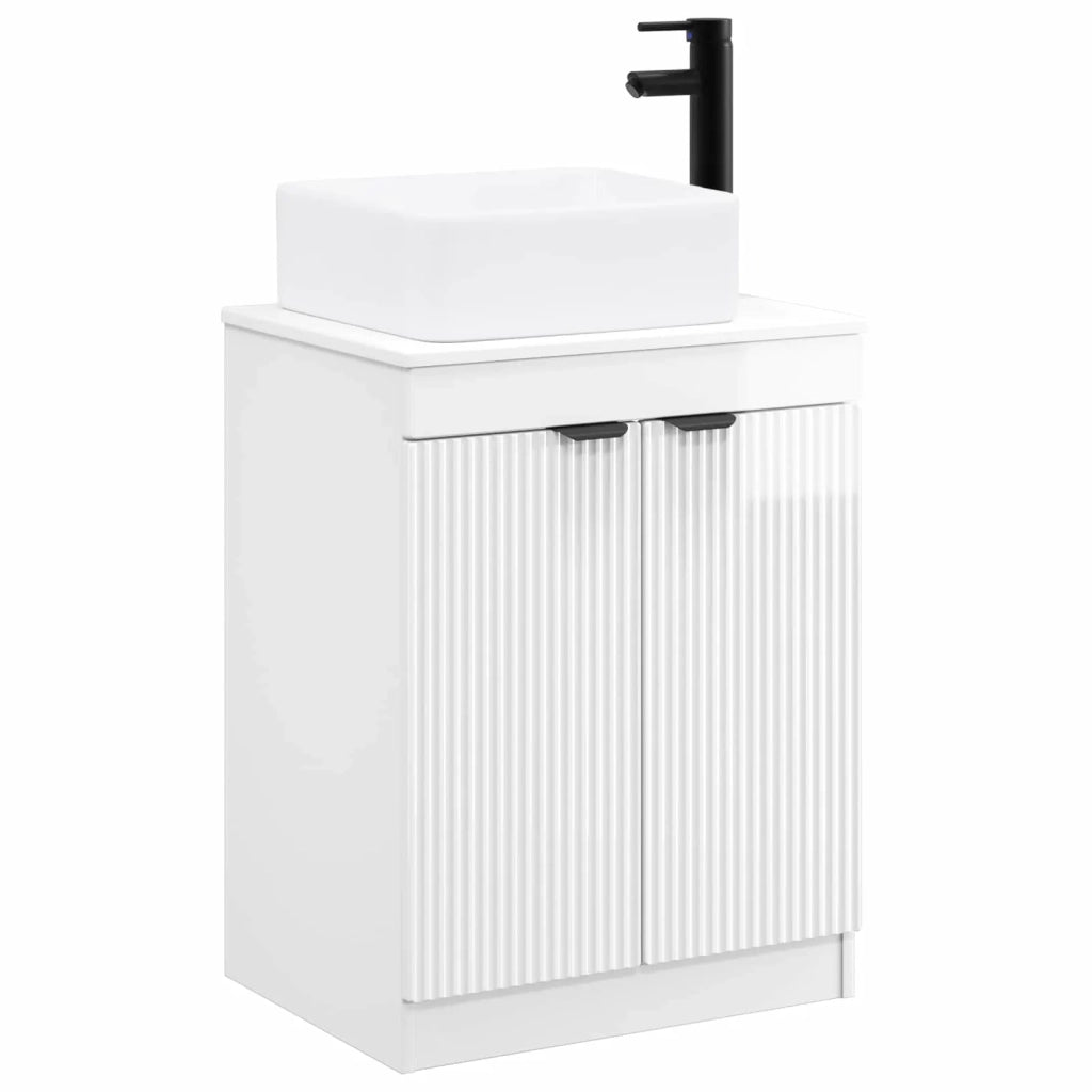 Set di mobili per il bagno Bianco Lucido Legno ingegnerizzato 3404226