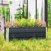 Letto rialzato in acciaio per orto e giardino 125x47x40 cm grigio