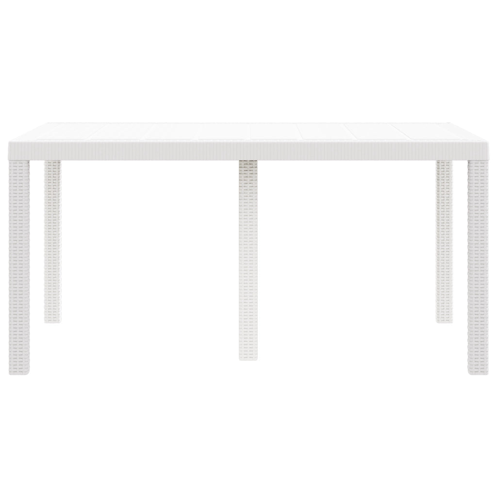 Tavolo da Giardino Bianco 150x100x73 cm in Polyrattan