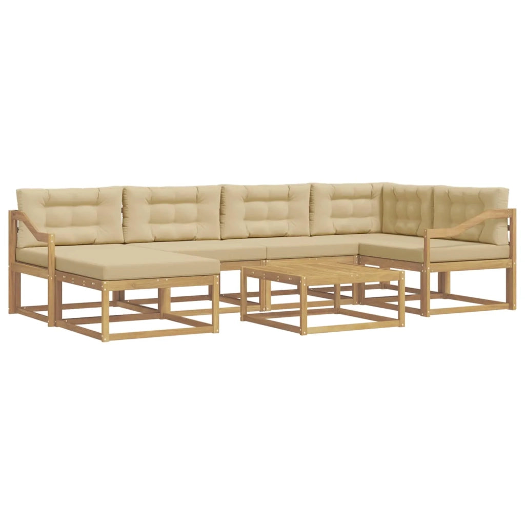 Set di divani da esterno 7 pz Bianco e Beige 3386742