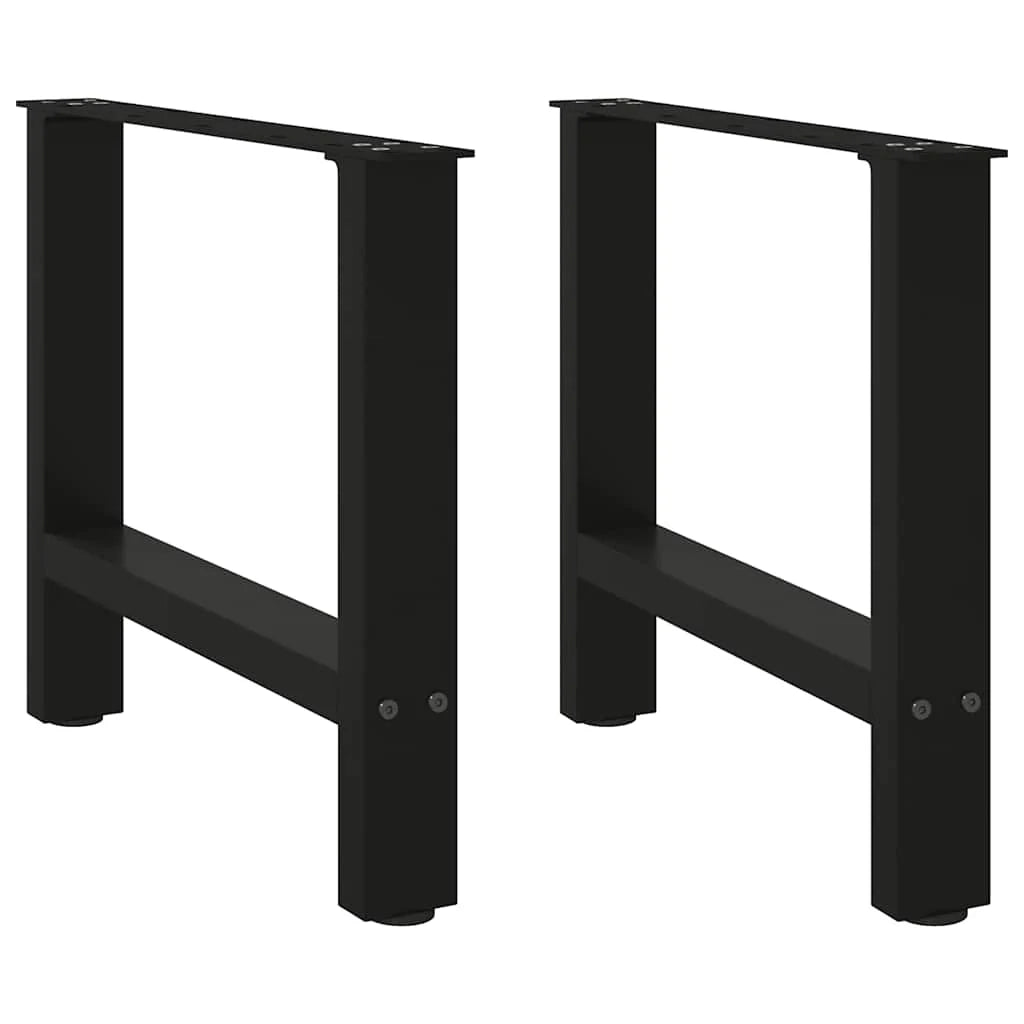 Set di 2 gambe regolabili per tavolino da caffè nere design moderno 60 x 42 cm acciaio verniciato a polvere nero 02_0057524