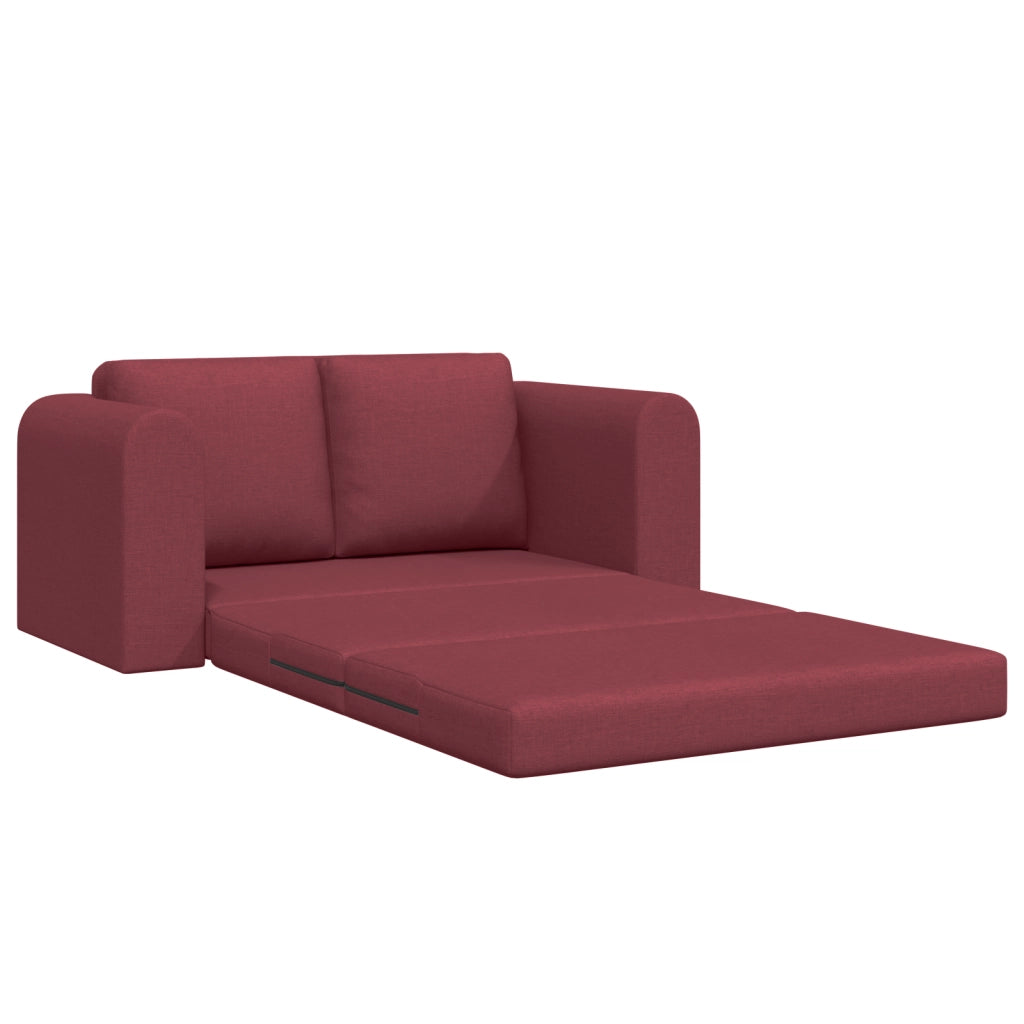 Divano Letto 2-in-1 Rosso Borgogna 148x71x83 cm Tessuto