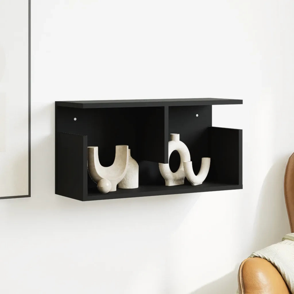 vidaXL Mobile a Parete 60x20x30 cm Nero in Truciolato