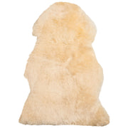 Tappeto in pelle di pecora beige 65 x 110 cm a pelo lungo naturale in stile rustico