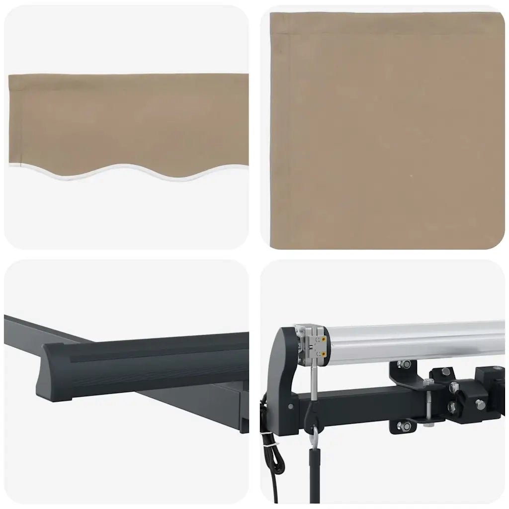 vidaXL Tenda Retrattile Beige 250 x 200 cm Poliestere e Alluminio