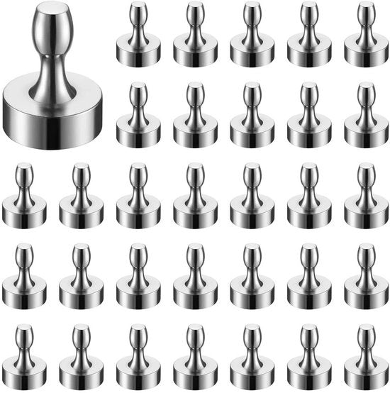 Mini Magnetici a Cono Forti, Piccole Puntine Magnetici Neodymium per Prikbord di Frigorifero, Tabella Magnetica, Tabellone Bianco, 32 pezzi