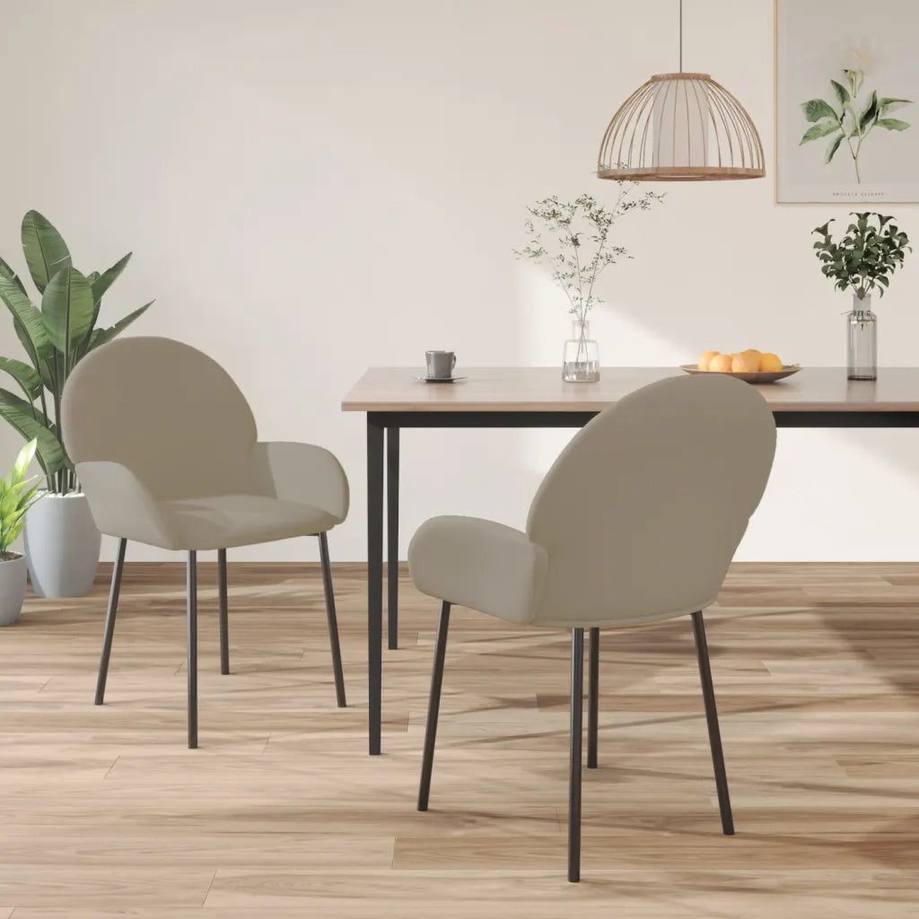 Sedie da Pranzo 2 pz Grigio Chiaro in Velluto cod mxl 29716