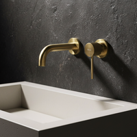 Rubinetto Da Parete Rea Lungo Stripe Brush Gold