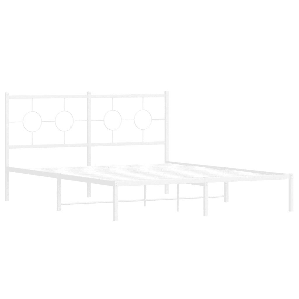 Giroletto con Testiera Metallo Bianco 160x200 cm