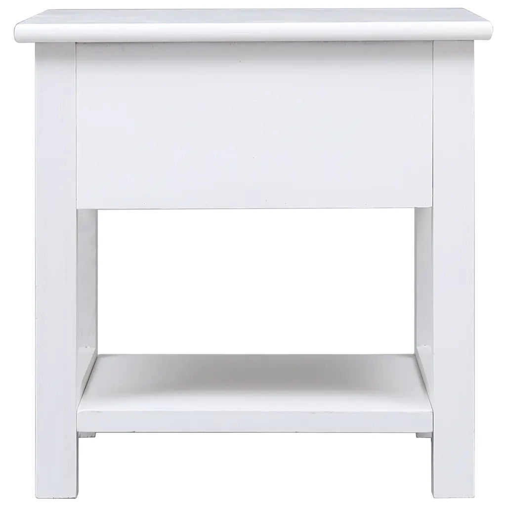 Tavolino Laterale Bianco 40x40x40 cm in Legno di Paulownia 284068