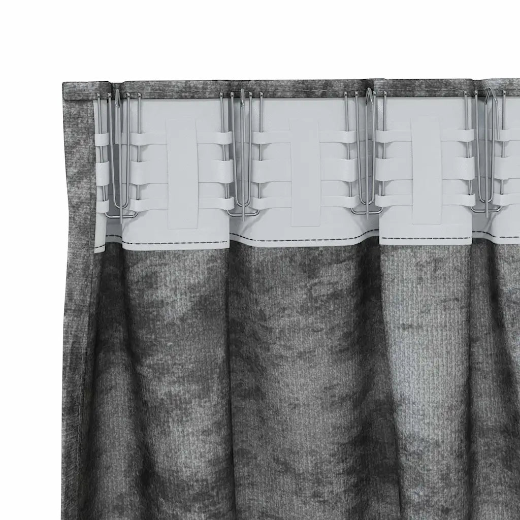 Tende in Velluto con tende 2 pcs Grigio 225 x 140 cm Velluto 4107690