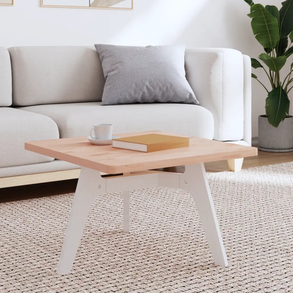 Piano per Tavolo | Superficie Tavolo | Piano Scrivania 60x60x2,5 cm Quadrato Legno Massello di Faggio