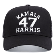 Cappellino da baseball nero con ricamo Kamala Harris 47