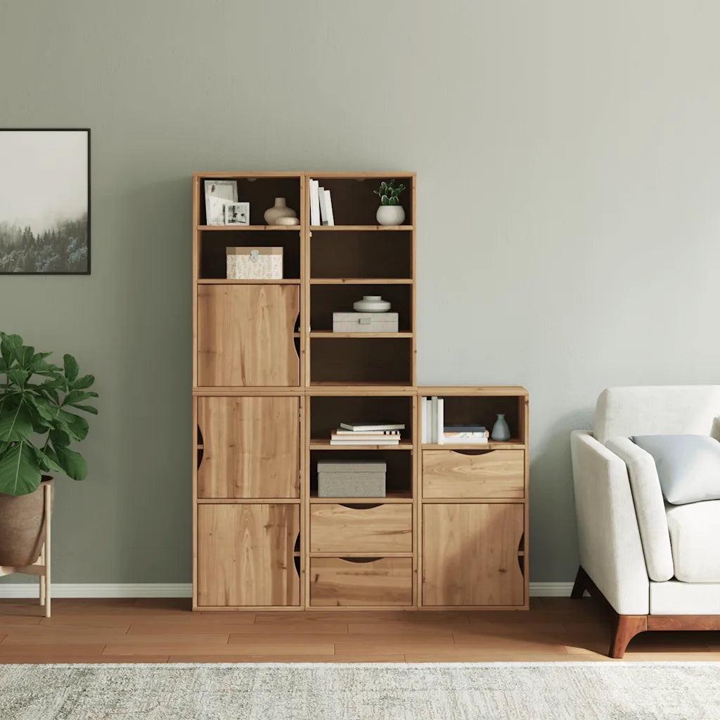 Armadietti Laterali 5 pz ODDA 40x24x79 cm Legno Massello Pino 3365360