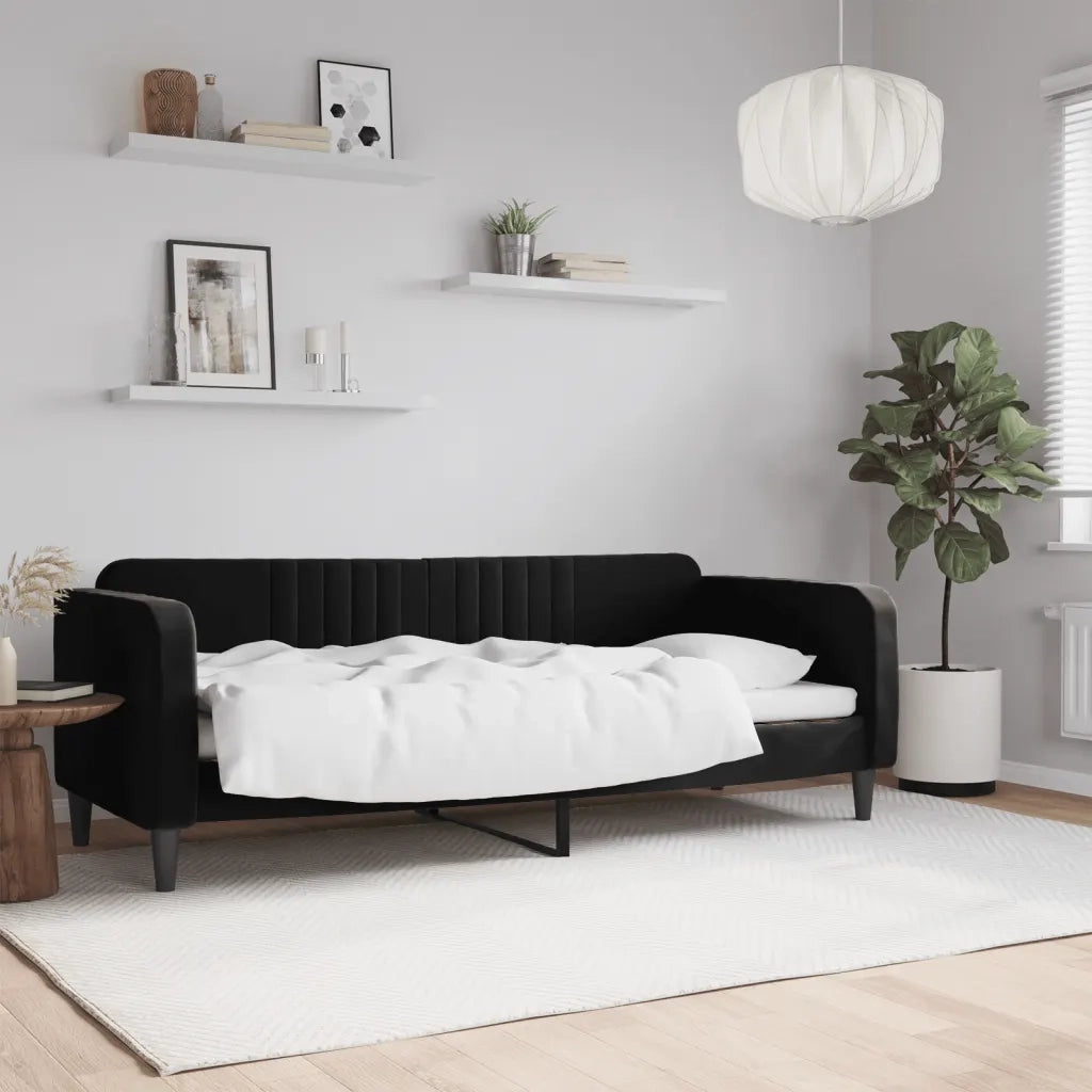 Letto da Giorno Nero 80x200 cm in Velluto 354083