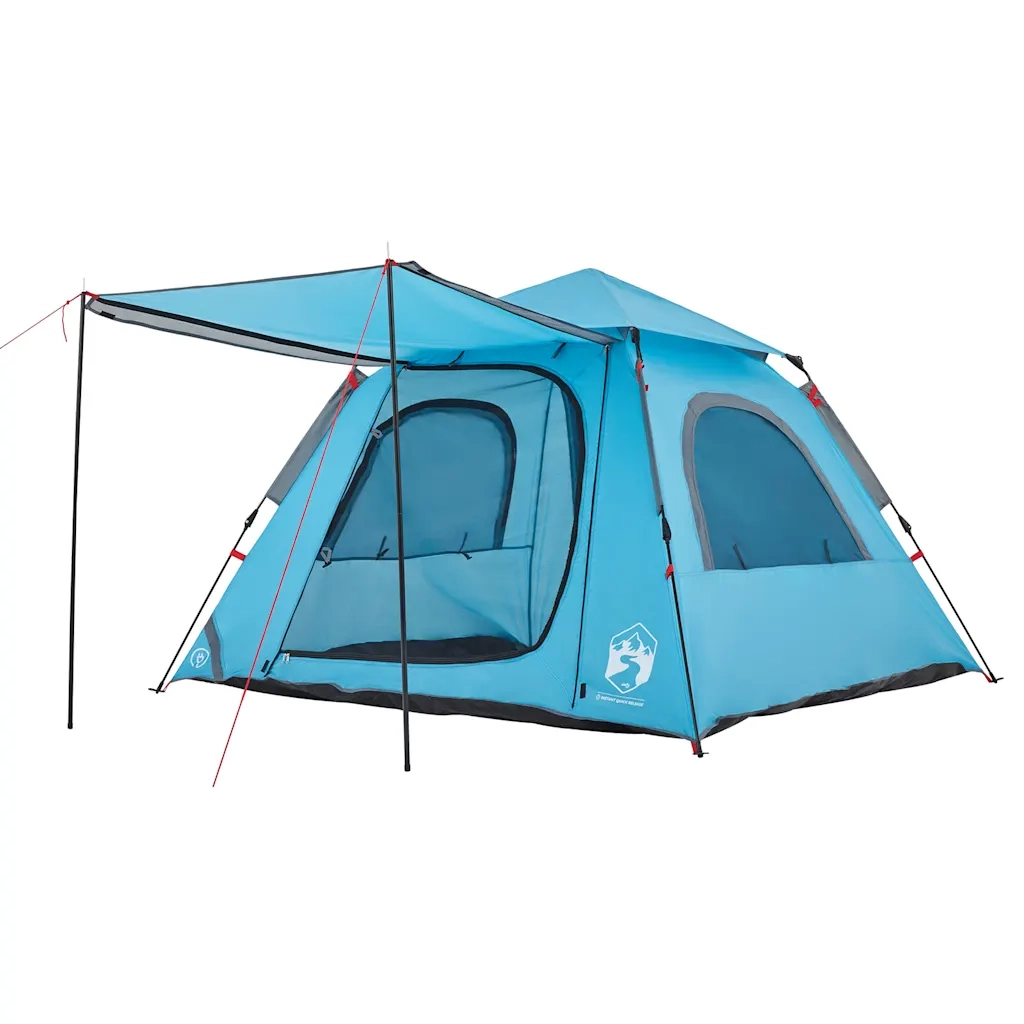 Tenda a Cupola da Campeggio 4 Persone-Tenda per Escursionismo Blu a Rilascio Rapido 666430