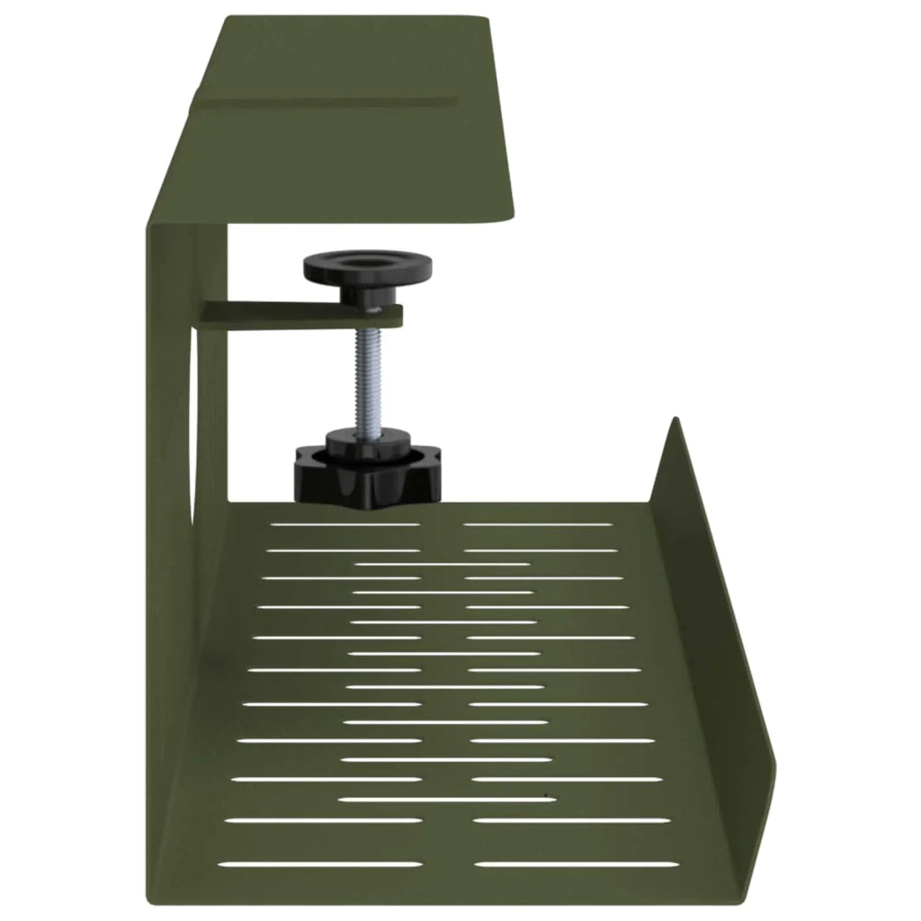 Vassoio per gestione cavi sotto il tavolo 2 pz Verde Oliva 8007577