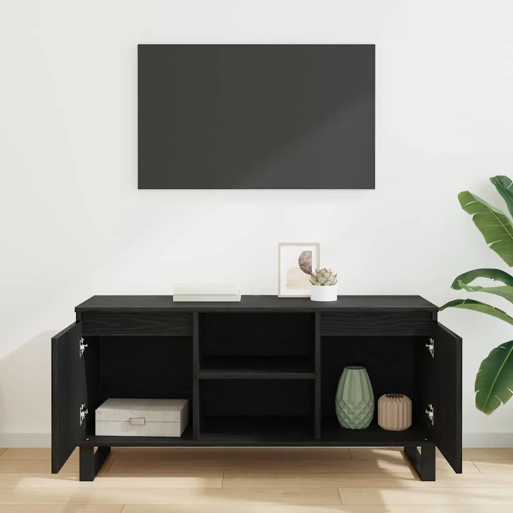 Mobile TV Rovere Nero 104 x 35 x 50 cm Legno multistrato 881937