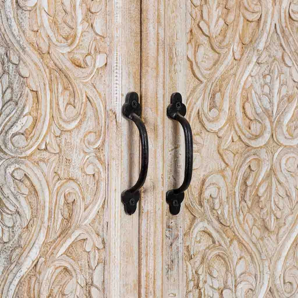 Armadio in legno marrone e bianco con 2 ante, 112x41x181h cm
