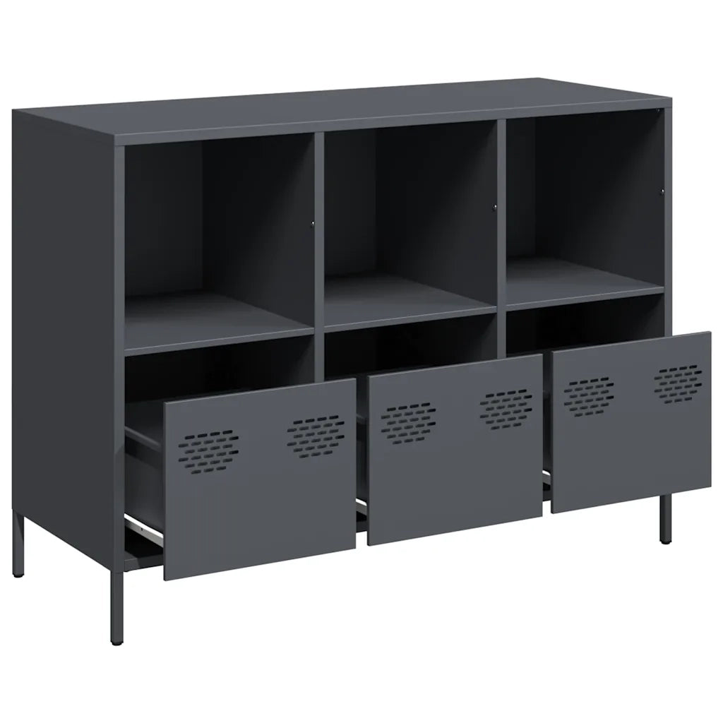 Credenza Antracite 101,5x39x73,5cm in Acciaio Laminato a Freddo 851366