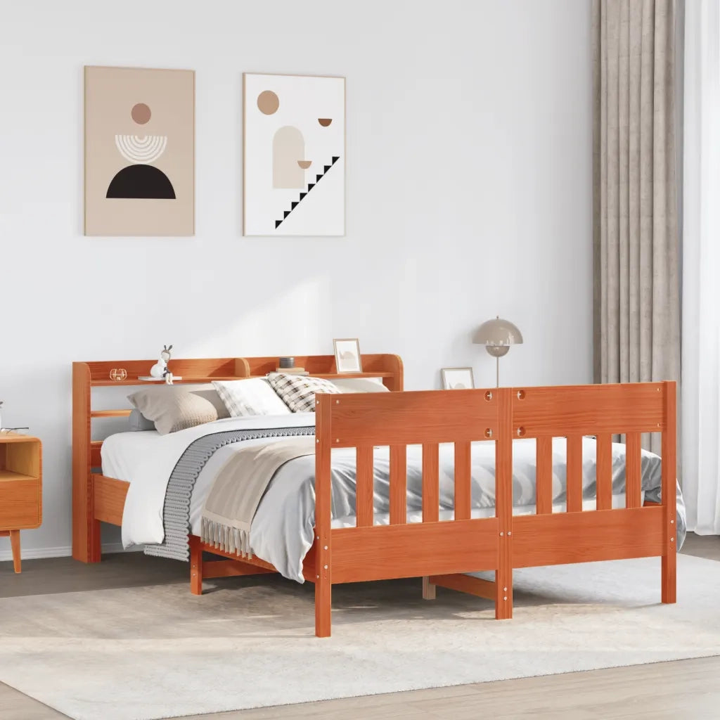 Letto senza Materasso Marrone Cera 120x200 cm in Legno di Pino 3307010