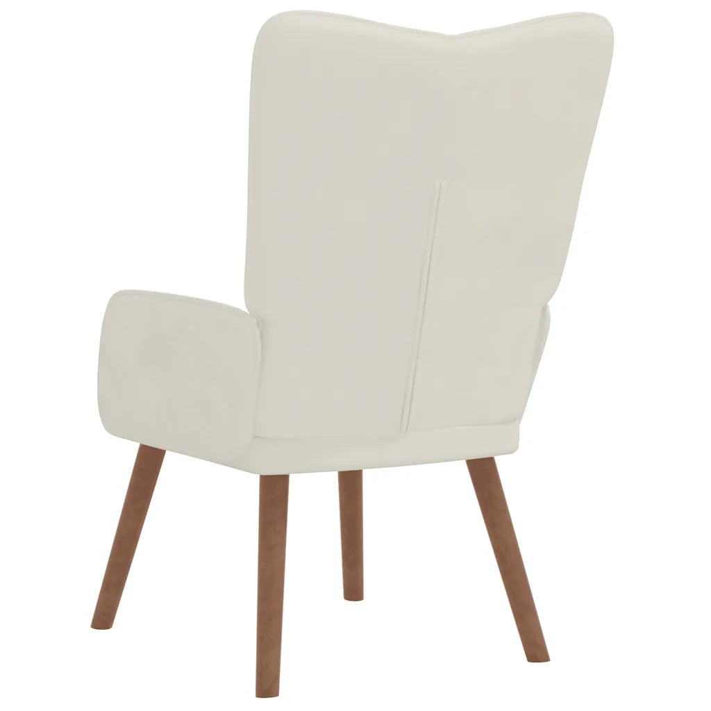 Poltrona Relax | Sedia Relax Bianco Crema in Velluto