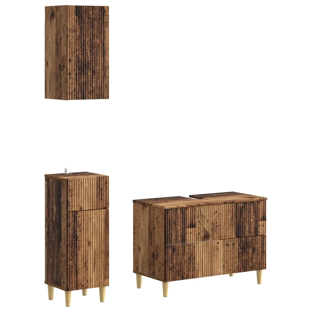 Set di armadietti da bagno in 3 pezzi ARNHEM Legno antico 3417772