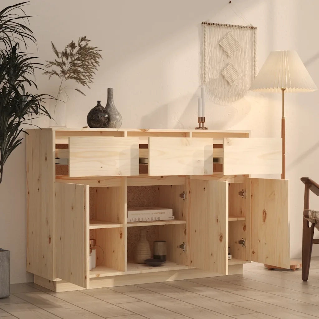 Credenza 110x34x75 cm in Legno Massello di Pino